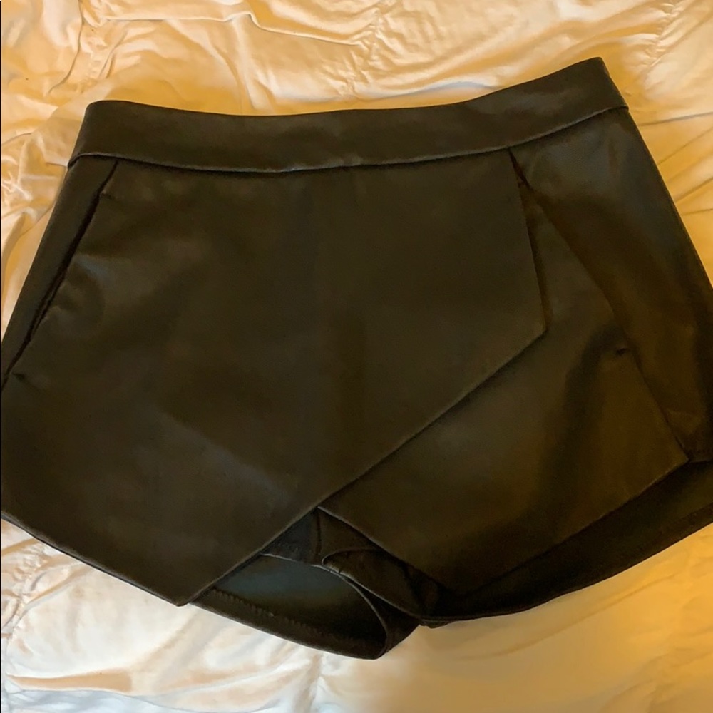 Express faux leather skort